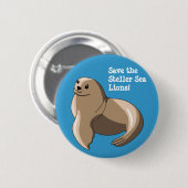 Badge Rond 5 Cm Otaries de Steller (Devant & derrière)