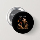 Badge Rond 5 Cm Otter Chaos Funny Bagel Fighting Sea Otters Pun An (Devant & derrière)