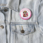 Badge Rond 5 Cm Otter Fille d'anniversaire à thème (En situation)