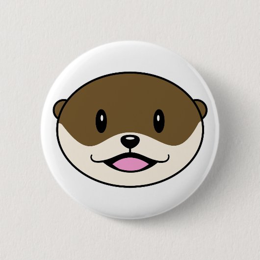 Badge Rond 5 Cm Otter souriant mignon (Devant)