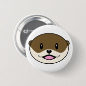 Badge Rond 5 Cm Otter souriant mignon (Devant & derrière)