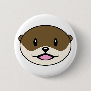 Badge Rond 5 Cm Otter souriant mignon