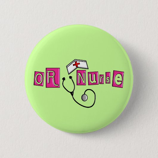 Badge Rond 5 Cm OU cadeaux d'infirmière (Devant)