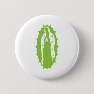 Badge Rond 5 Cm OU Lady Guadalupe Moderne vert citron