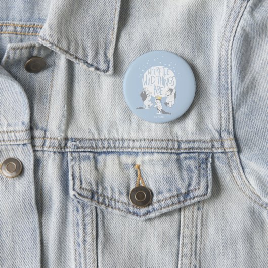 Badge Rond 5 Cm Où Sont Les Choses Sauvages | Lune et étoiles (En situation)