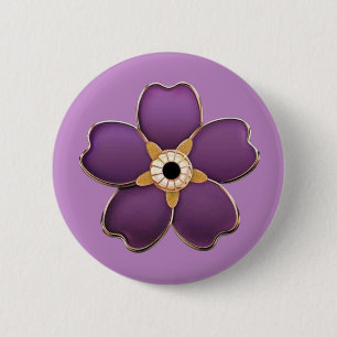 Badge Rond 5 Cm Oublie-moi pas de fleurs
