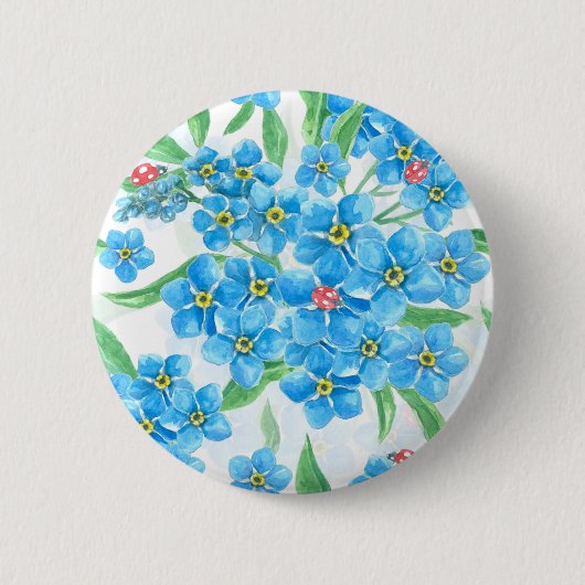 Badge Rond 5 Cm Oublie-moi pas un motif sans soudure (Devant)