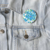 Badge Rond 5 Cm Oublie-moi pas un motif sans soudure (En situation)