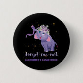 Badge Rond 5 Cm Oubliez-moi pas Alzheimer Sensibilisation Fleur d' (Devant)