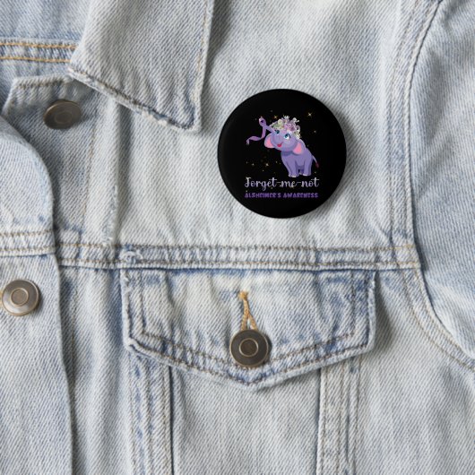 Badge Rond 5 Cm Oubliez-moi pas Alzheimer Sensibilisation Fleur d' (En situation)