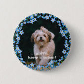 Badge Rond 5 Cm Oubliez-moi Pas de couronne Nom photo Pet Memorial (Devant)