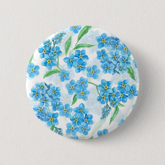 Badge Rond 5 Cm Oubliez-moi pas les fleurs d'aquarelle (Devant)