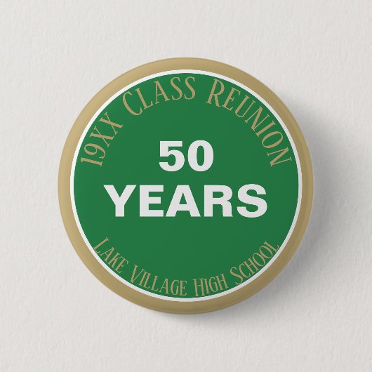 Badge Rond 5 Cm OUI! Bouton de réunion de classe 50e personnalisée (Devant)