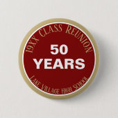 Badge Rond 5 Cm OUI! Bouton de réunion de classe 50e personnalisée (Devant)