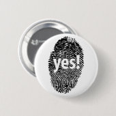 Badge Rond 5 Cm Oui : empreinte digitale (Devant & derrière)
