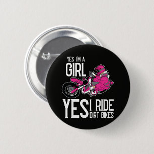 Badge Rond 5 Cm Oui je suis une fille oui je conduis un vélo tout