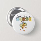 Badge Rond 5 Cm Oui je suis une infirmière (Devant & derrière)