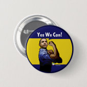 Badge Rond 5 Cm Oui nous pouvons ! Bouton (Devant & derrière)