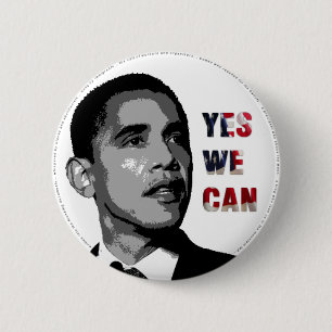Badge Rond 5 Cm Oui nous pouvons - bouton politique d'Obama