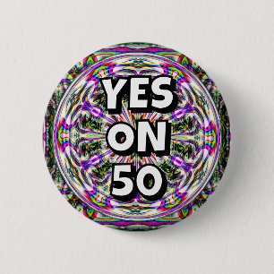 Badge Rond 5 Cm OUI SUR 50 (vous pouvez modifier les mots)