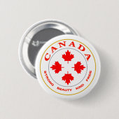 Badge Rond 5 Cm Our Canada Emblem (Devant & derrière)