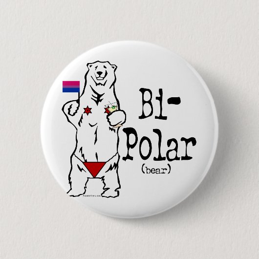 Badge Rond 5 Cm Ours bipolaire (Devant)