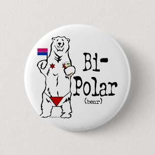 Badge Rond 5 Cm Ours bipolaire