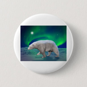 Badge Rond 5 Cm Ours blanc