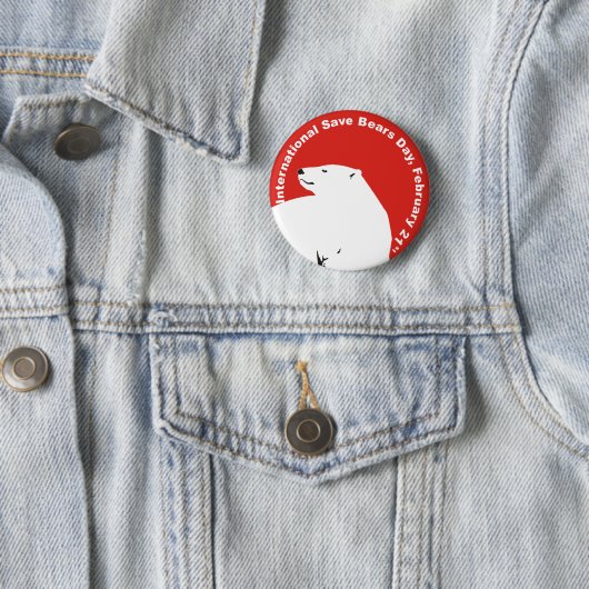 BADGE ROND 5 CM OURS BLANC D'ISBD (En situation)