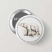 Badge Rond 5 Cm Ours blanc I (Devant & derrière)