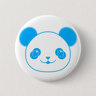 Badge Rond 5 Cm Ours bleu Kawaii Panda
