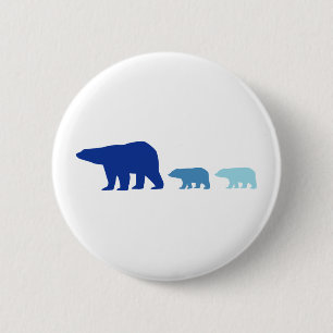 Badge Rond 5 Cm Ours bleu polaire