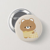 Badge Rond 5 Cm Ours Brown mignon (Devant & derrière)