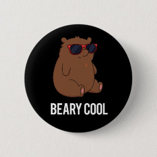 Badge Rond 5 Cm Ours Brun Drôle de Pun Cool Fond Sombre