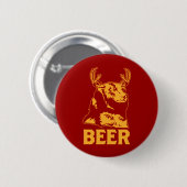 Badge Rond 5 Cm Ours + Cerfs communs = bière (Devant & derrière)