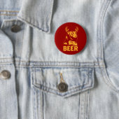 Badge Rond 5 Cm Ours + Cerfs communs = bière (En situation)