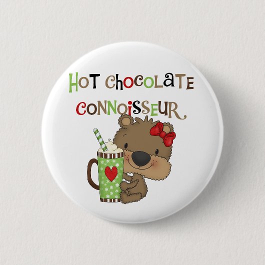 Badge Rond 5 Cm Ours chaud de fille de ChocolateConoisseur (Devant)