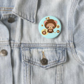 Badge Rond 5 Cm ours de "brownie" (En situation)