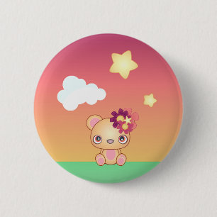 Badge Rond 5 Cm Ours de Kawaii