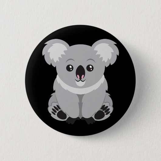 Badge Rond 5 Cm Ours de koala Animé (Devant)