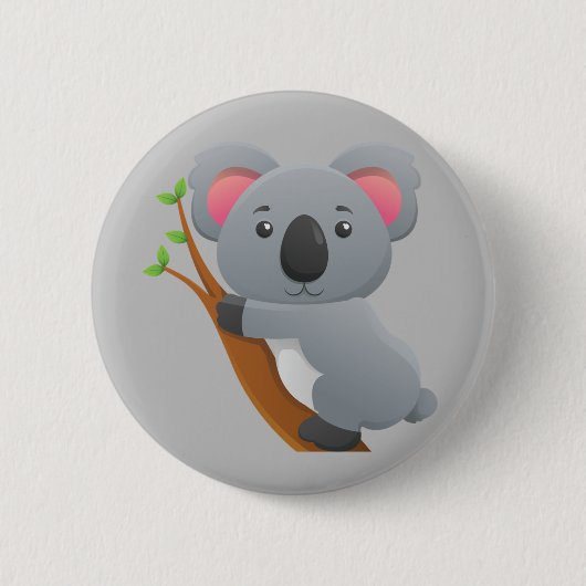 Badge Rond 5 Cm Ours de koala Animé (Devant)