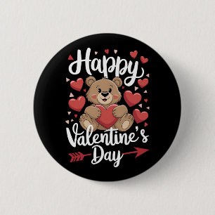 Badge Rond 5 Cm Ours de la Saint-Valentin Cœur Jolies Couples