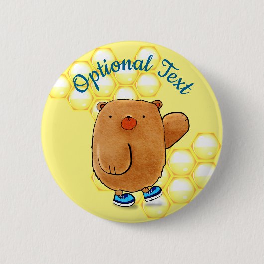 Badge Rond 5 Cm Ours de miel doux (Devant)