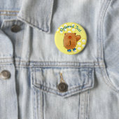 Badge Rond 5 Cm Ours de miel doux (En situation)