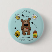 Badge Rond 5 Cm Ours de miel - Le Recycleur (Devant)
