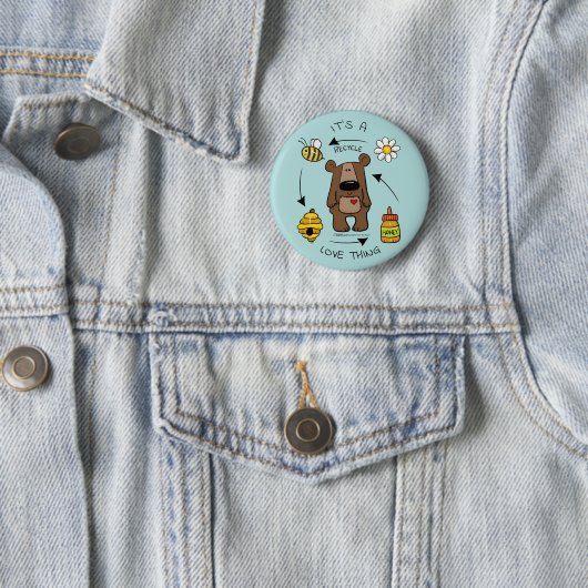 Badge Rond 5 Cm Ours de miel - Le Recycleur (En situation)