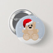 Badge Rond 5 Cm Ours de Noël (Devant & derrière)
