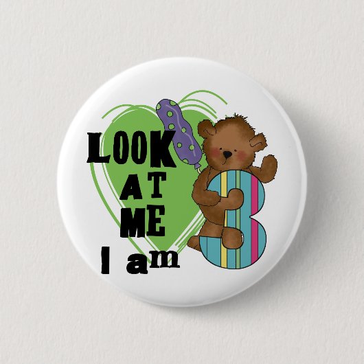 Badge Rond 5 Cm Ours de nounours je suis 3 T-shirts et cadeaux (Devant)