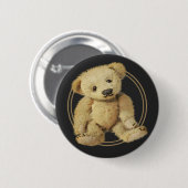 Badge Rond 5 Cm Ours de nounours vintage (Devant & derrière)