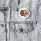 Badge Rond 5 Cm Ours de Peluche (En situation)